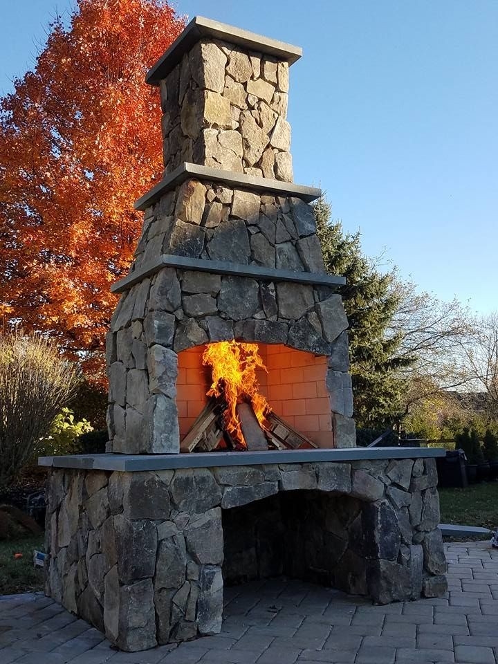 stylish diy outdoor masonry fireplace from firerock | fireplace kits, fireplace diy small outdoor fireplace photo