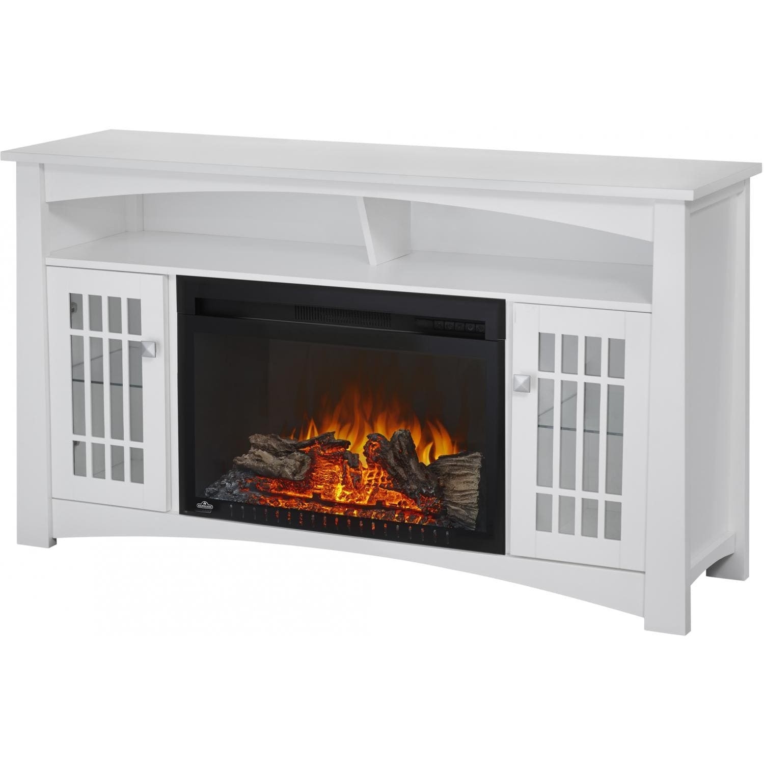 stylish napoleon adele 56 inch electric fireplace media console with 27 inch how to start gas fireplace with key image