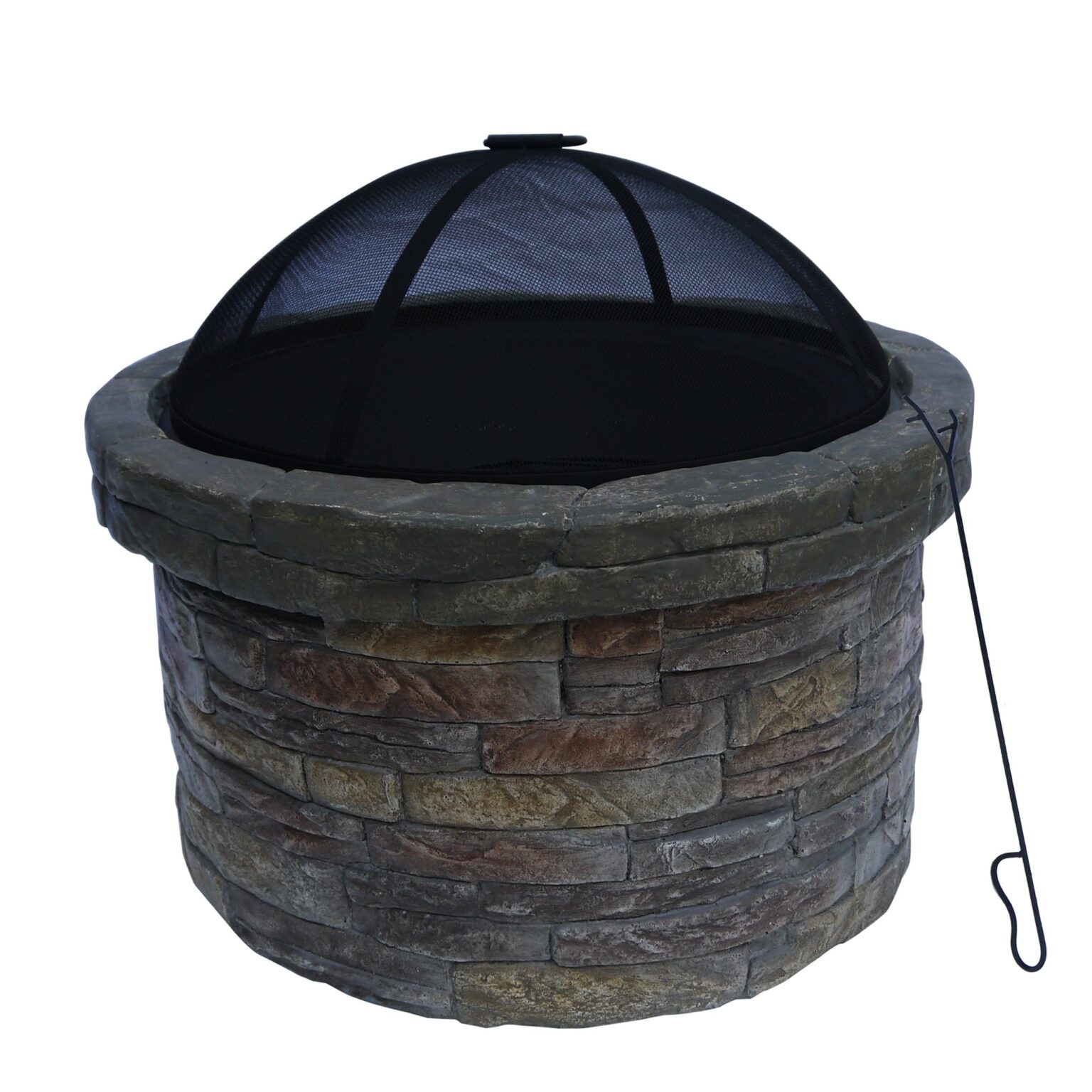 stylish peaktop 27 inch outdoor round stone wood burning fire pit in great can i burn my fireplace today image