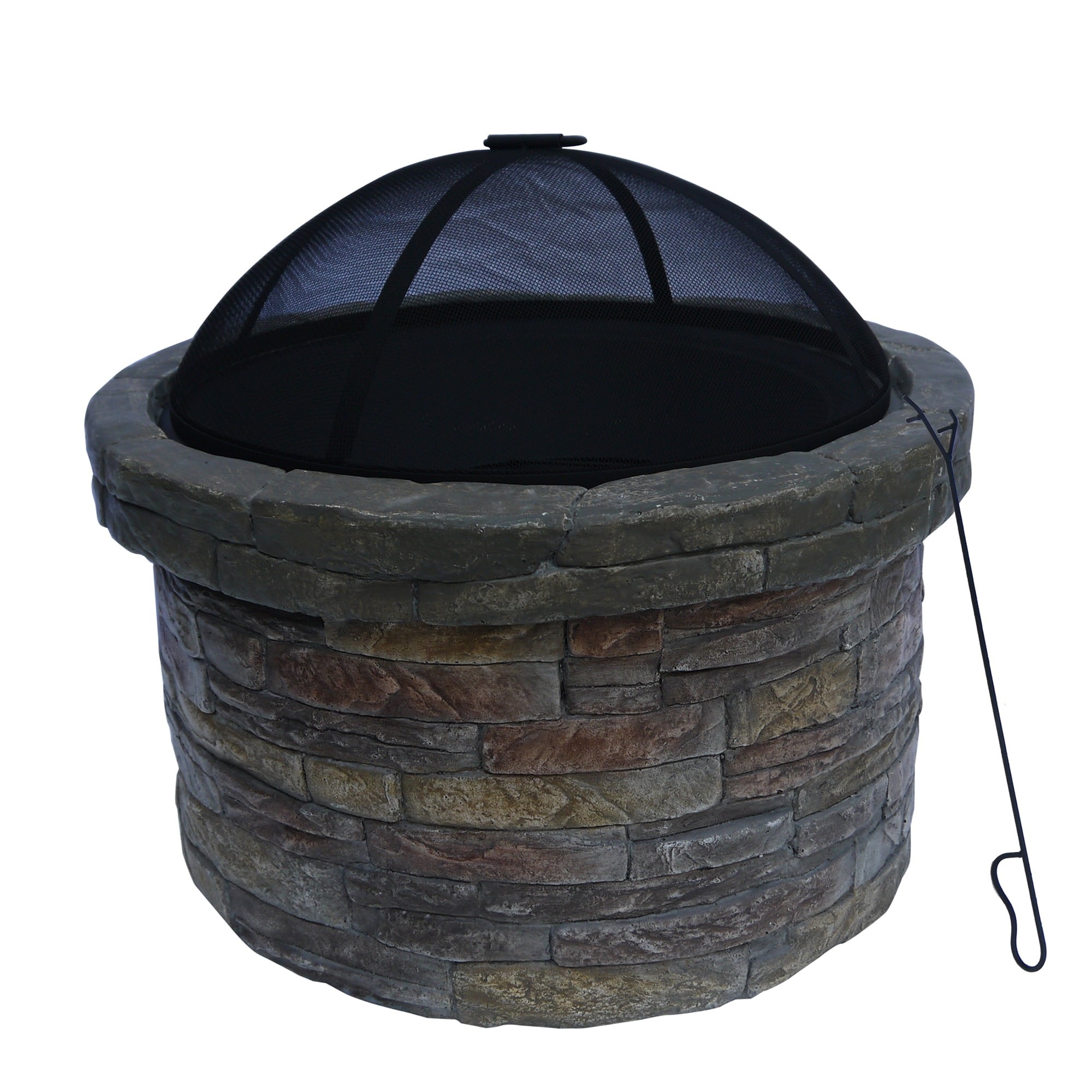 stylish peaktop 27 inch outdoor round stone wood burning fire pit in great can i burn my fireplace today image