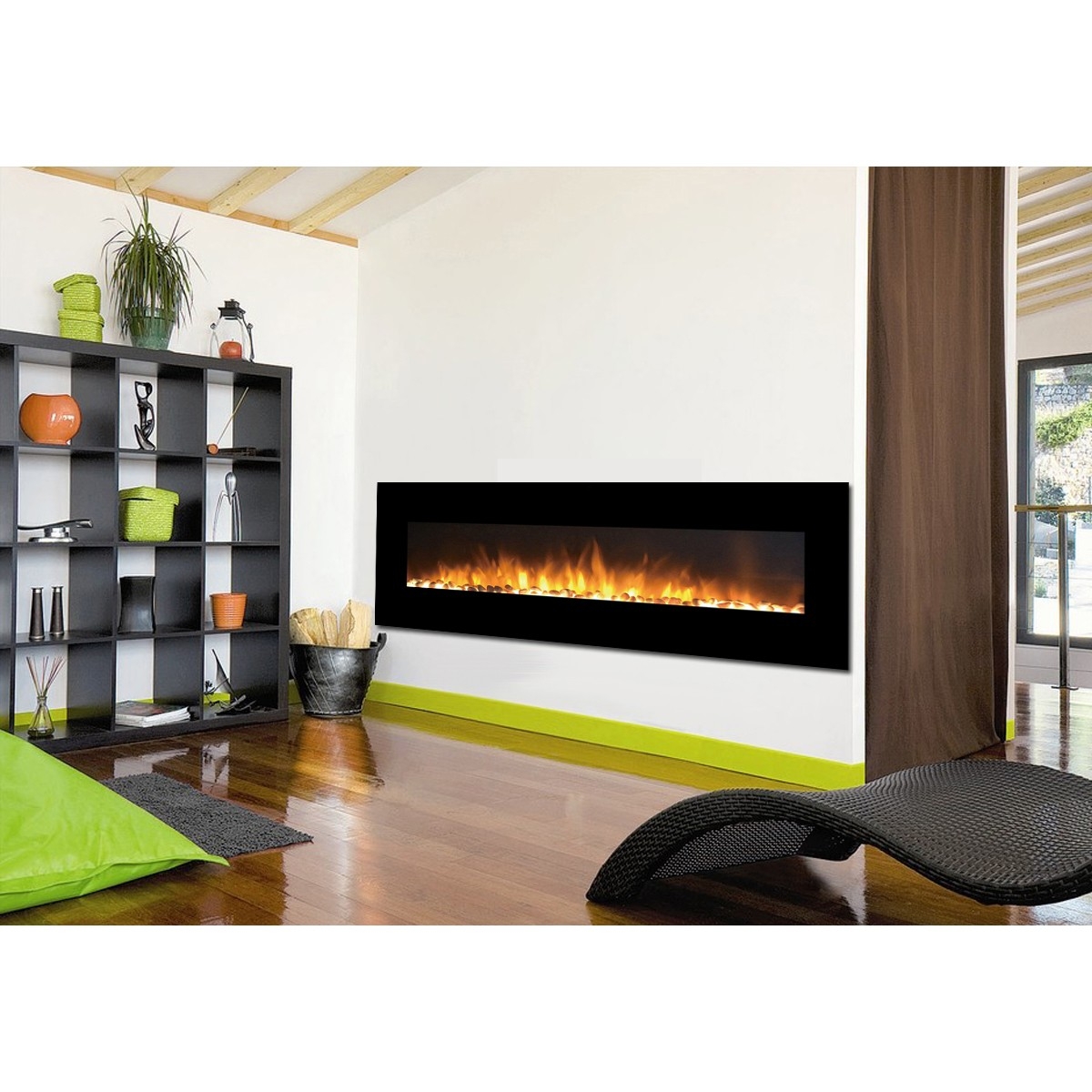 stylish regal flame erie 72 inch black ventless heater electric wall mounted wall mount propane fireplace picture