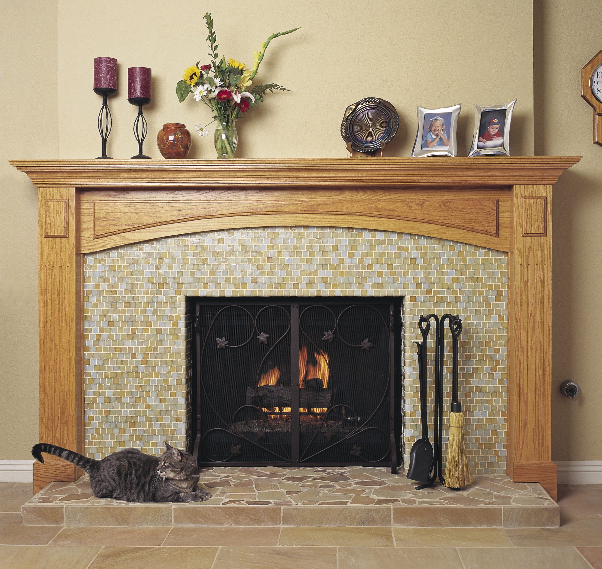 stylish tile fireplace and flooring aspentile ceramic tile fireplace design image