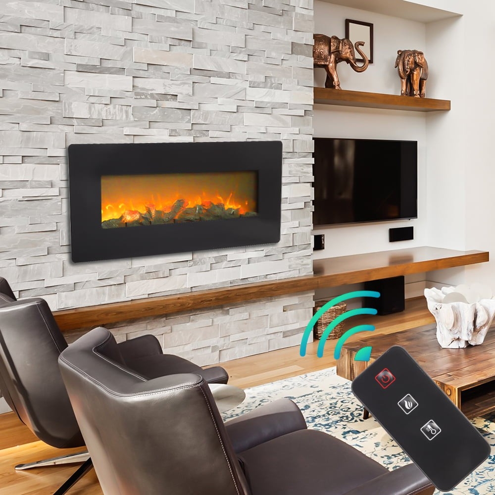 stylish veryke 42" wall mount fireplace heater, wall hanging space heater electric wall mount fireplaces picture
