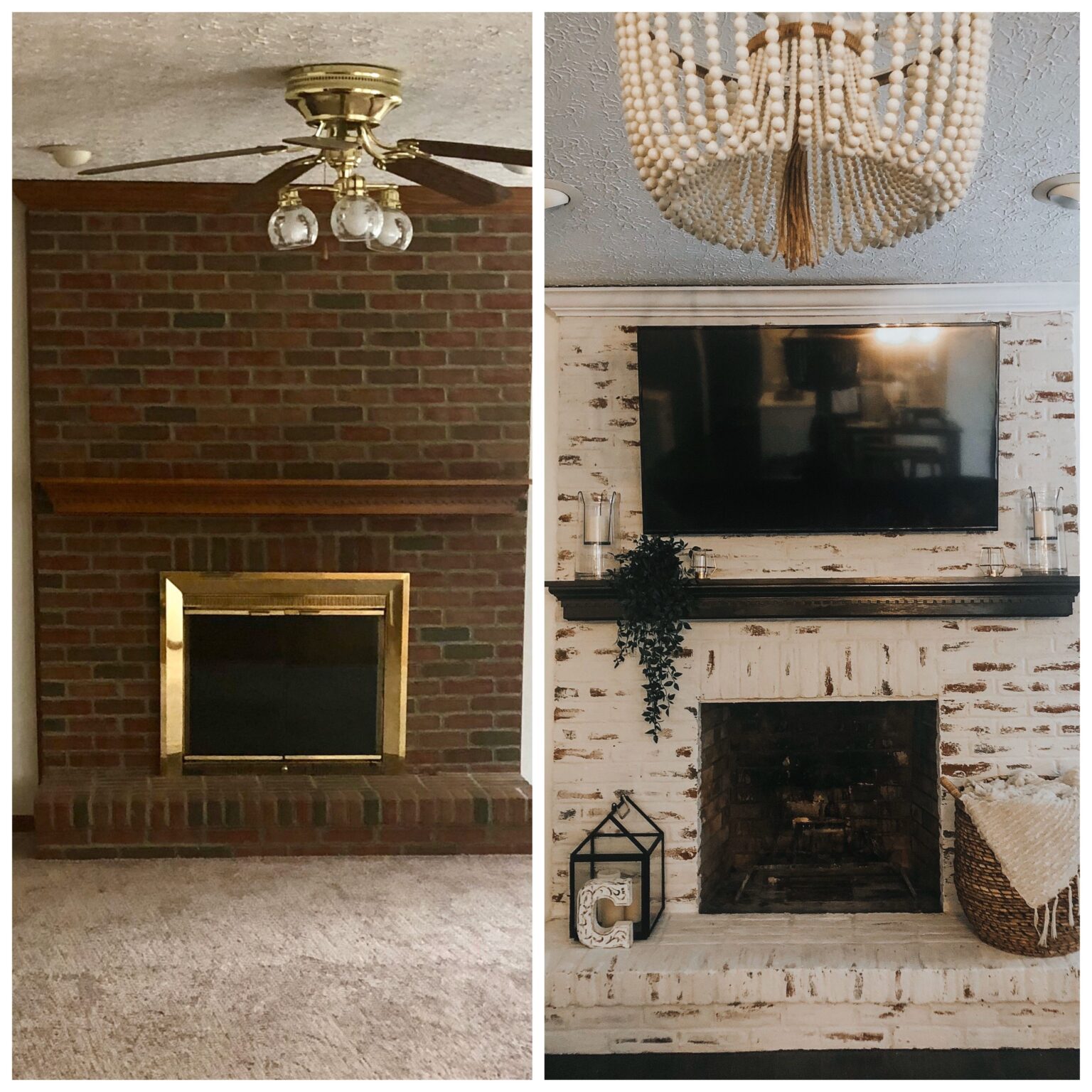 top white brick fireplace makeover | white brick fireplace, brick fireplace fireplace makeover ideas before after photo