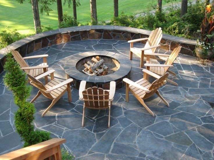 wonderful 40 best flagstone patio ideas with fire pit hardscape designs in 2020 cheap outdoor fireplace ideas photo