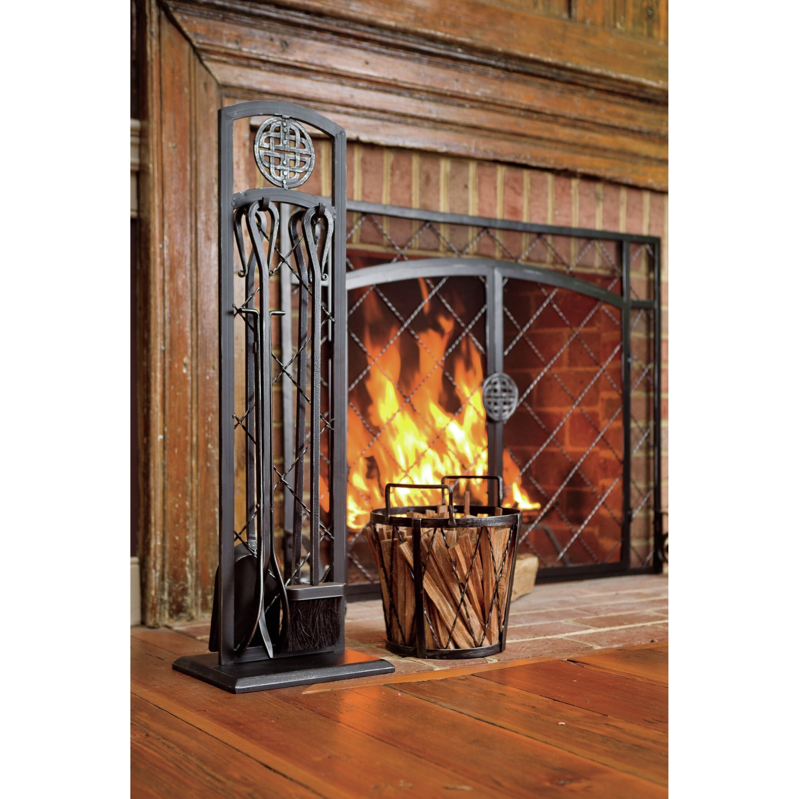 wonderful plow &amp; hearth 4 piece steel fireplace tools set &amp; reviews | wayfair plow and hearth electric fireplace pics
